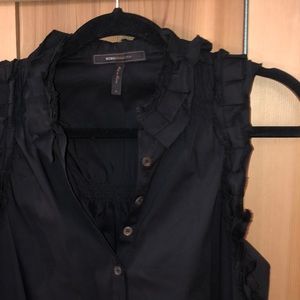 Ruffled black dressy tank